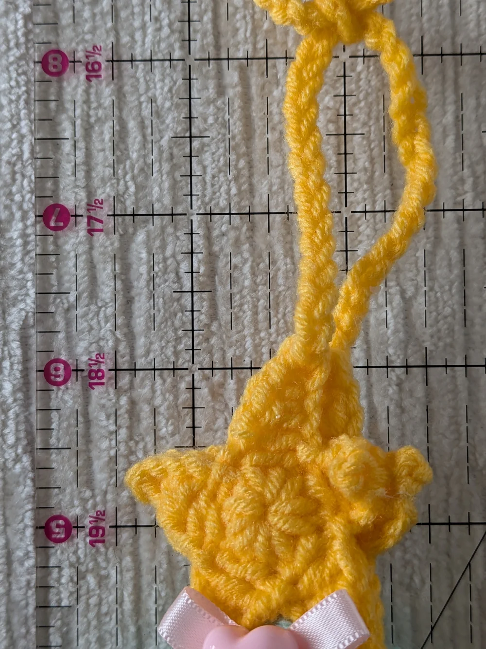 Crocheted Blue Layered Tree Ornament with Yellow Star And Bell